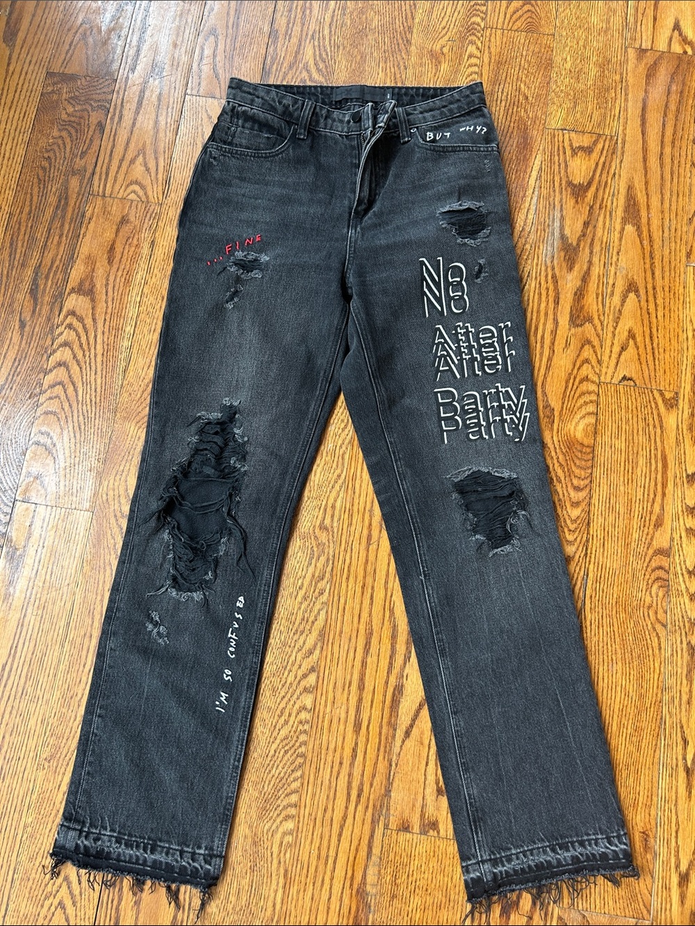 Alexander Wang Cult “No After Party” Straight Leg Jeans